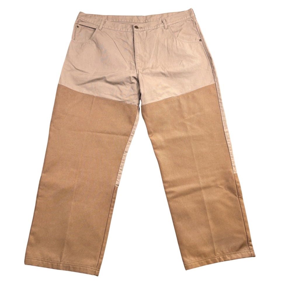 Scheels Outfitters Upland Hunting Pants Mens 44x32 Tan Brown Reinforced Canvas